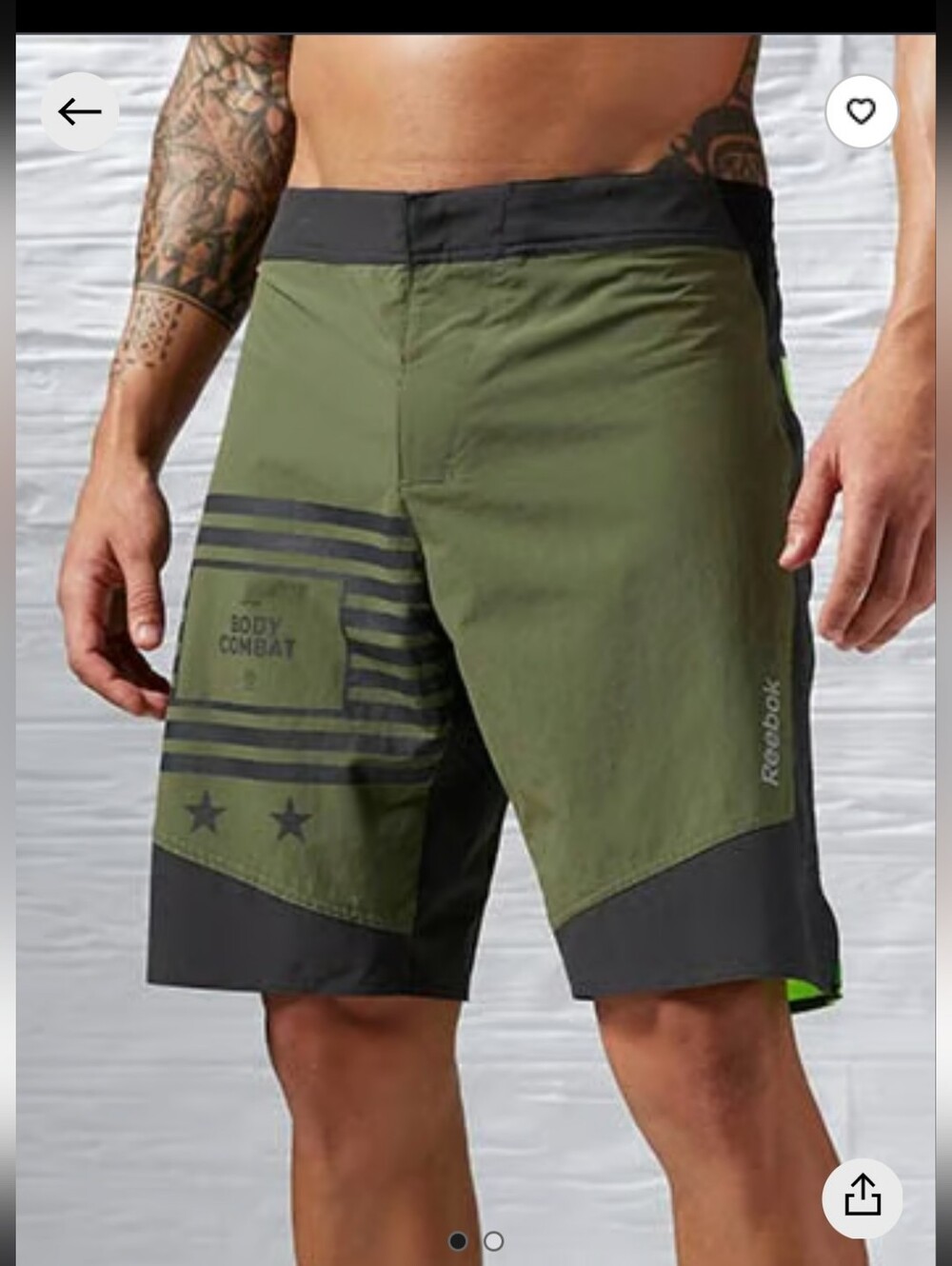 Reebok Les Mills Body Combat Shorts Men's  MMA, Cross-Training, Gym Shorts RARE